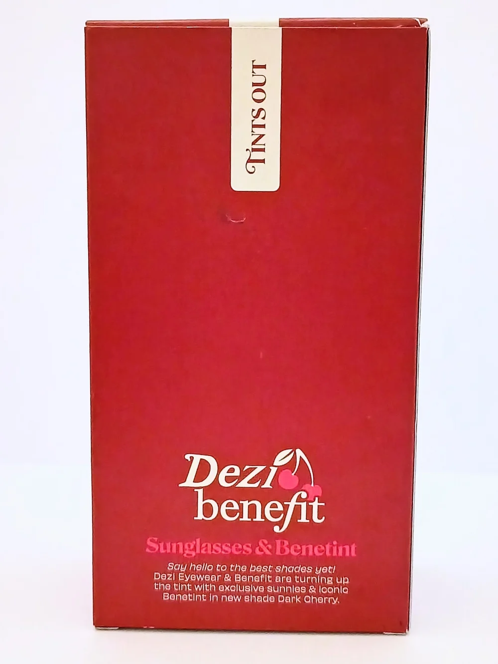 NIB Benefit x DEZI Tints Out Sunglasses & Dark Cherry Benetint Set LE